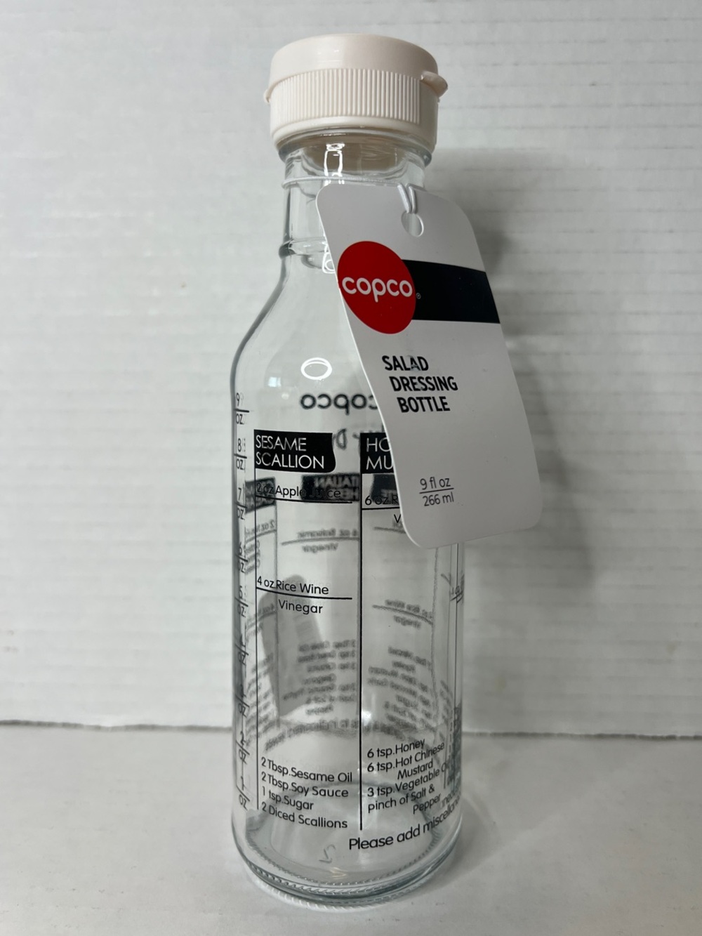 Copco Clear Glass Multi Salad Dressing Bottle With Recipes NEW